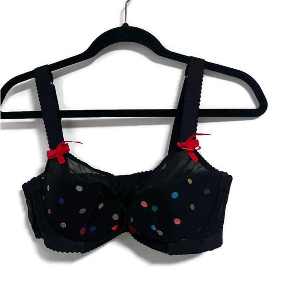 Agent Provocateur Polka Dot Black Bra, size 36D